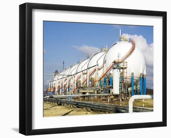 Oil Refinery Storage Tanks-Paul Rapson-Framed Premium Photographic Print