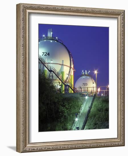 Oil Refinery Storage Tanks-Paul Rapson-Framed Photographic Print