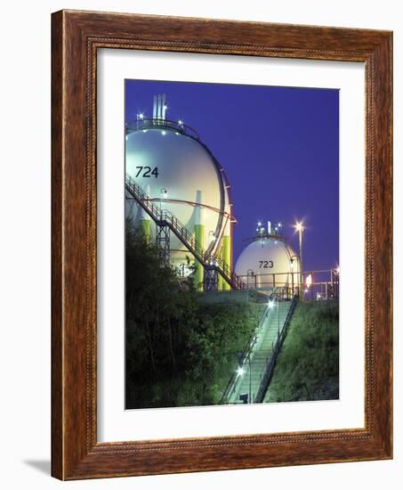 Oil Refinery Storage Tanks-Paul Rapson-Framed Photographic Print