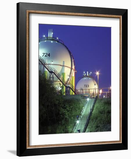 Oil Refinery Storage Tanks-Paul Rapson-Framed Photographic Print