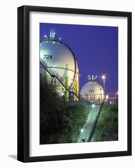 Oil Refinery Storage Tanks-Paul Rapson-Framed Photographic Print