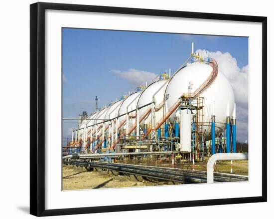 Oil Refinery Storage Tanks-Paul Rapson-Framed Photographic Print