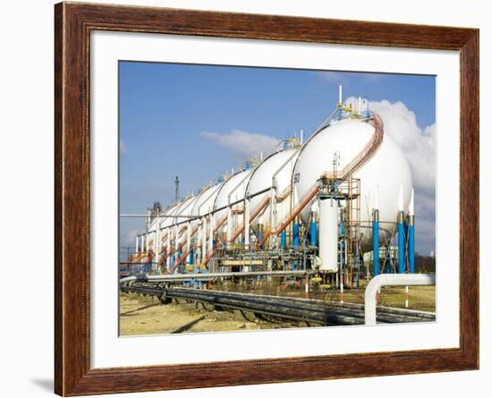 Oil Refinery Storage Tanks-Paul Rapson-Framed Photographic Print