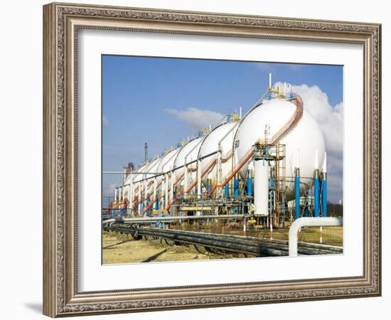 Oil Refinery Storage Tanks-Paul Rapson-Framed Photographic Print