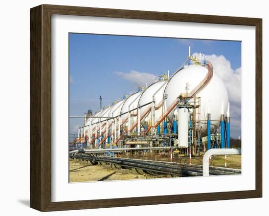 Oil Refinery Storage Tanks-Paul Rapson-Framed Photographic Print