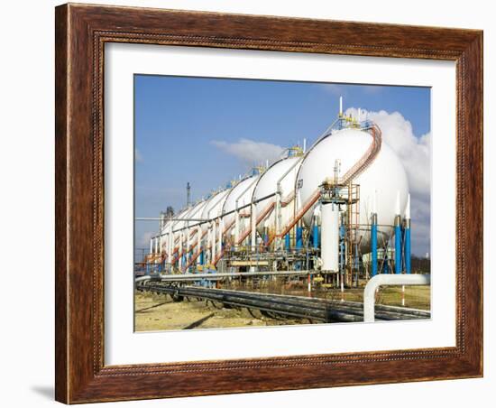 Oil Refinery Storage Tanks-Paul Rapson-Framed Photographic Print