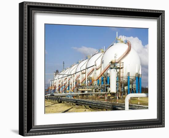 Oil Refinery Storage Tanks-Paul Rapson-Framed Photographic Print