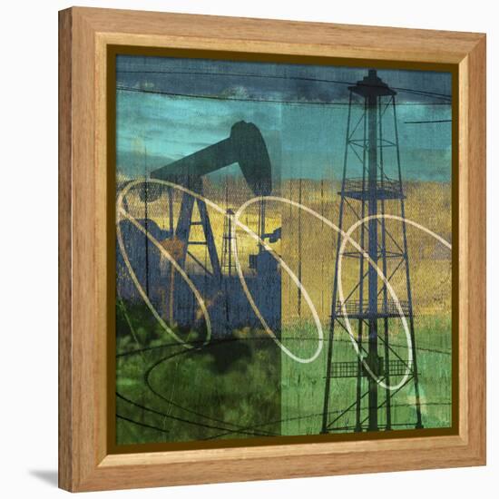 Oil Rig and Oil Well Collage-Sisa Jasper-Framed Stretched Canvas