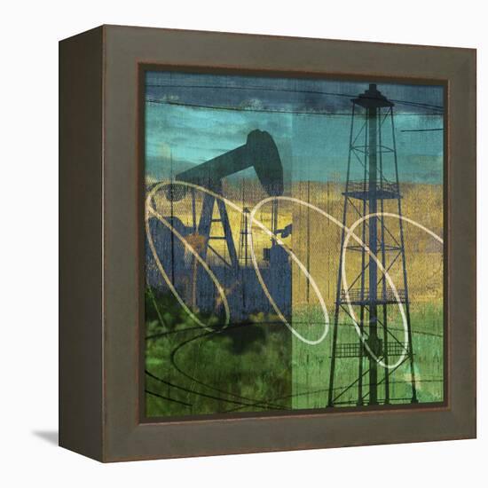 Oil Rig and Oil Well Collage-Sisa Jasper-Framed Stretched Canvas