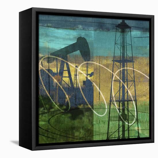 Oil Rig and Oil Well Collage-Sisa Jasper-Framed Stretched Canvas