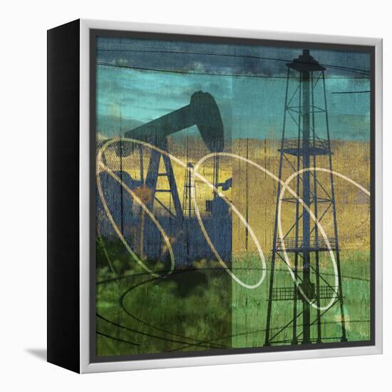 Oil Rig and Oil Well Collage-Sisa Jasper-Framed Stretched Canvas