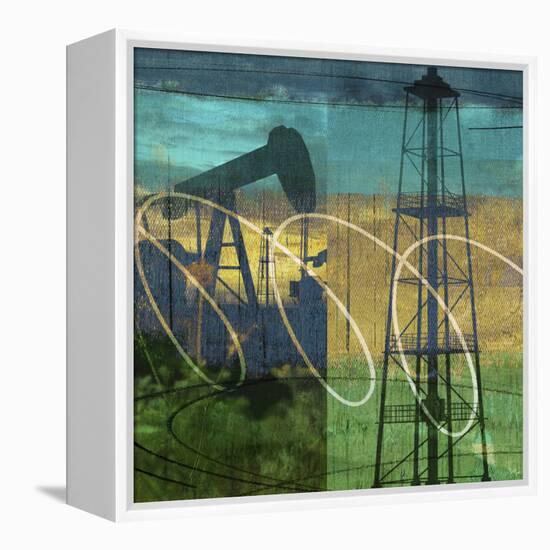 Oil Rig and Oil Well Collage-Sisa Jasper-Framed Stretched Canvas