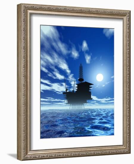 Oil Rig, Artwork-Victor Habbick-Framed Photographic Print