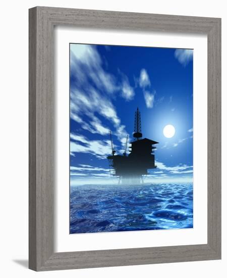 Oil Rig, Artwork-Victor Habbick-Framed Photographic Print