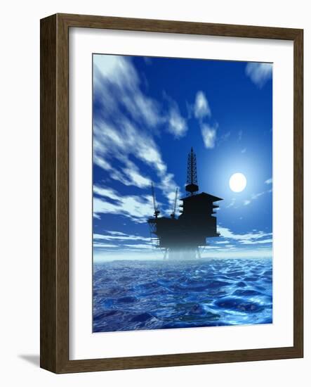 Oil Rig, Artwork-Victor Habbick-Framed Photographic Print