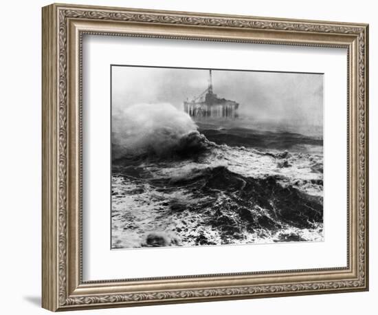 Oil Rig in Stormy Sea-null-Framed Photographic Print