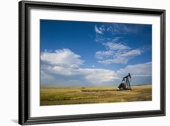 Oil Rig in the Savannah of Wyoming, United States of America, North America-Michael Runkel-Framed Photographic Print