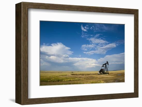 Oil Rig in the Savannah of Wyoming, United States of America, North America-Michael Runkel-Framed Photographic Print