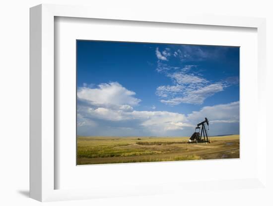 Oil Rig in the Savannah of Wyoming, United States of America, North America-Michael Runkel-Framed Premium Photographic Print