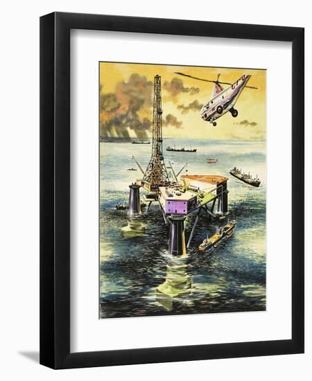 Oil Rig-null-Framed Giclee Print