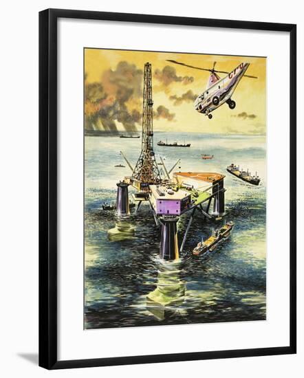 Oil Rig-null-Framed Giclee Print