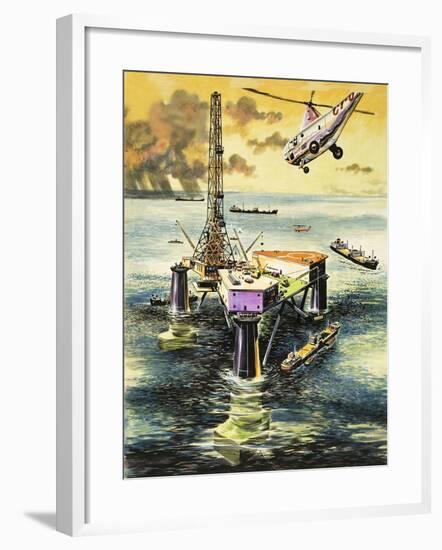 Oil Rig-null-Framed Giclee Print