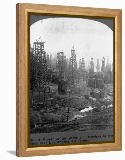 Oil Rigs Near Los Angeles, California-null-Framed Premier Image Canvas