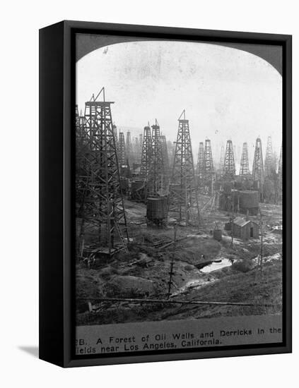 Oil Rigs Near Los Angeles, California-null-Framed Premier Image Canvas