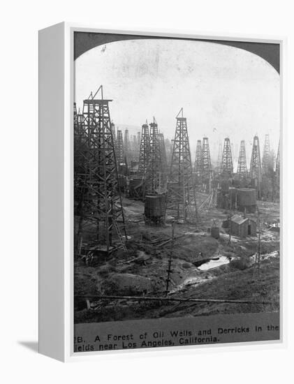 Oil Rigs Near Los Angeles, California-null-Framed Premier Image Canvas