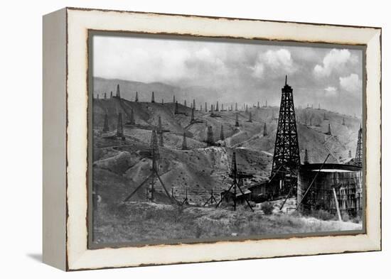 Oil Rigs Near Taft, California-null-Framed Premier Image Canvas