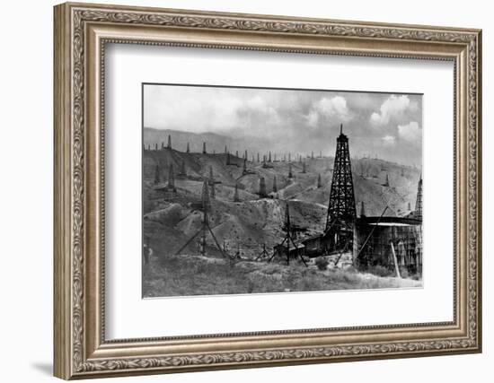 Oil Rigs Near Taft, California-null-Framed Photographic Print