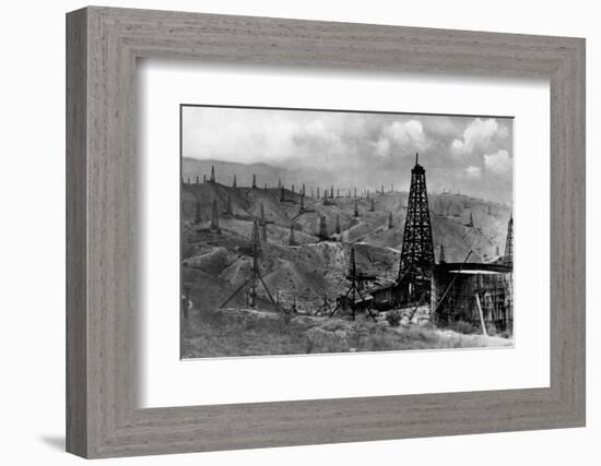 Oil Rigs Near Taft, California-null-Framed Photographic Print