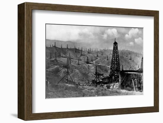 Oil Rigs Near Taft, California-null-Framed Photographic Print