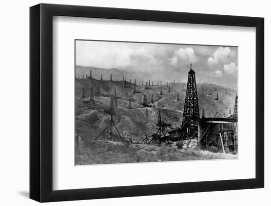 Oil Rigs Near Taft, California-null-Framed Photographic Print