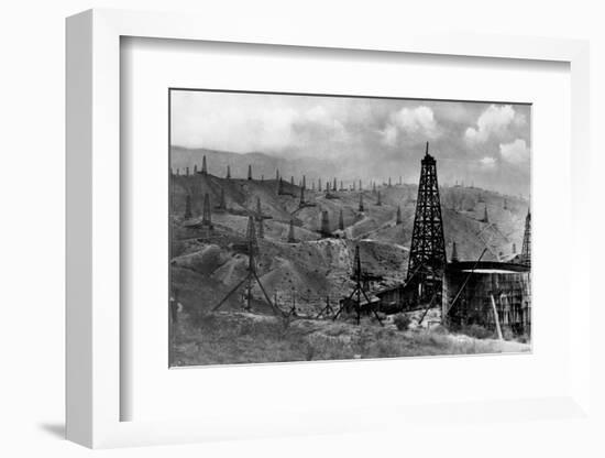 Oil Rigs Near Taft, California-null-Framed Photographic Print