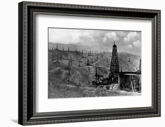 Oil Rigs Near Taft, California-null-Framed Photographic Print