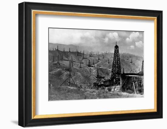 Oil Rigs Near Taft, California-null-Framed Photographic Print