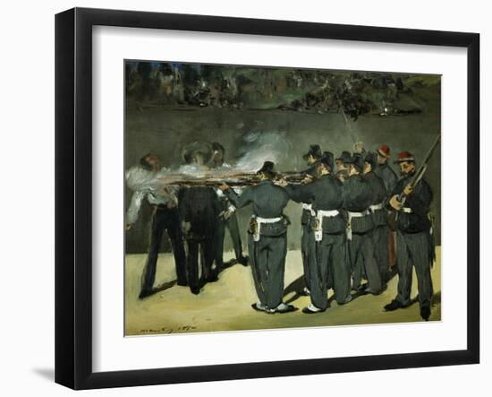 Oil Sketch for the Execution of Emperor Maximilian, 1867-Edouard Manet-Framed Giclee Print