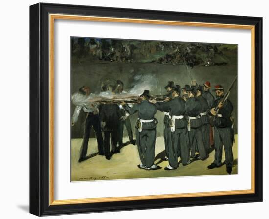 Oil Sketch for the Execution of Emperor Maximilian, 1867-Edouard Manet-Framed Giclee Print