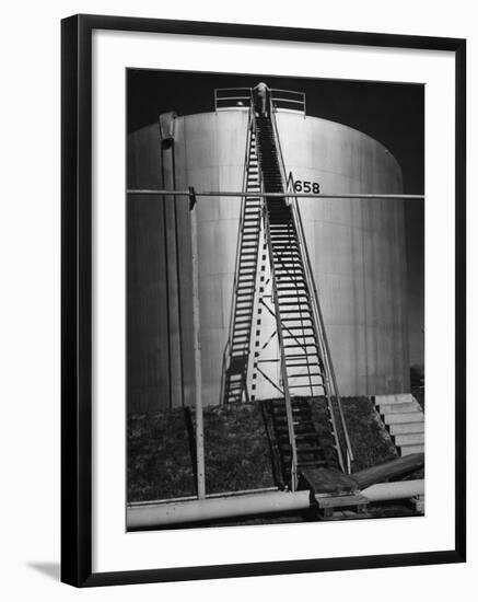 Oil Storage Tank at Standard Oil of Louisiana During WWII-Andreas Feininger-Framed Photographic Print