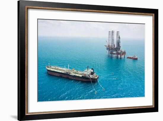 Oil Tanker and Oil Rig in the Gulf-Kanok Sulaiman-Framed Photographic Print