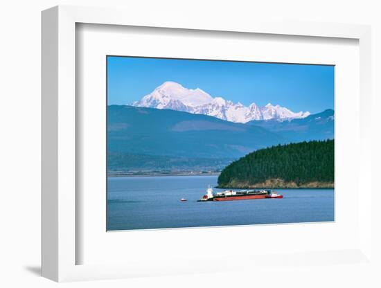 Oil tanker in Fidalgo Bay being towed to March Point Refinery, Anacortes, Washington State.-Alan Majchrowicz-Framed Photographic Print
