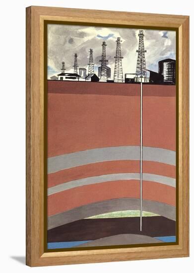 Oil Well Diagram-null-Framed Stretched Canvas