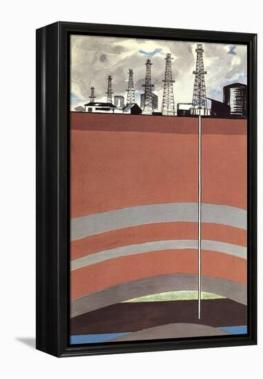 Oil Well Diagram-null-Framed Stretched Canvas