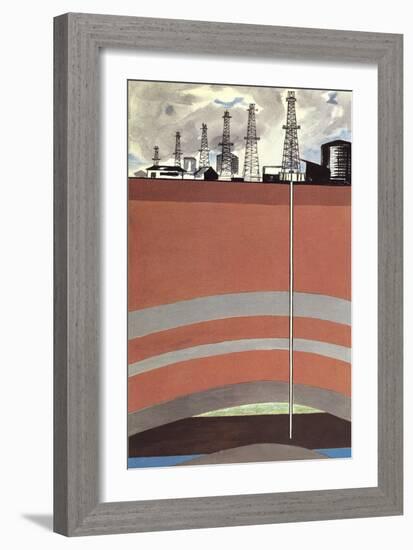 Oil Well Diagram-null-Framed Art Print