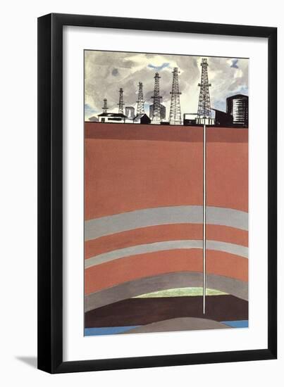 Oil Well Diagram-null-Framed Art Print