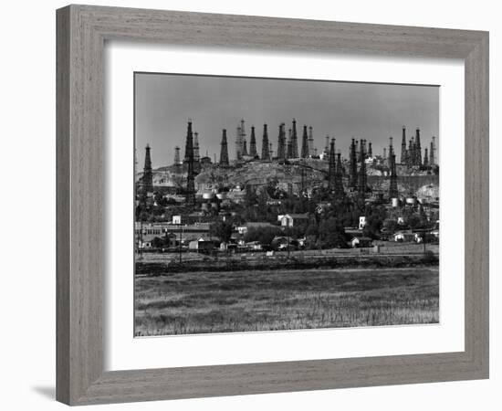 Oil Wells on Signal Hill, California. 1947-Andreas Feininger-Framed Photographic Print