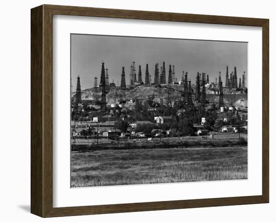 Oil Wells on Signal Hill, California. 1947-Andreas Feininger-Framed Photographic Print