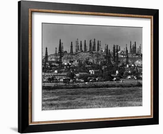 Oil Wells on Signal Hill, California. 1947-Andreas Feininger-Framed Photographic Print