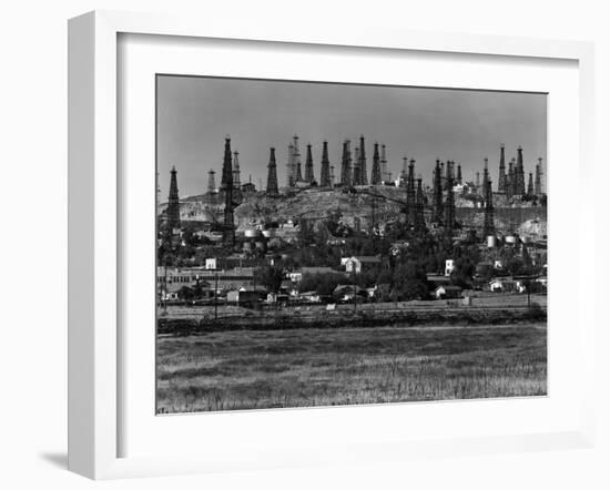 Oil Wells on Signal Hill, California. 1947-Andreas Feininger-Framed Photographic Print